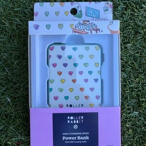 Roller Rabbit Multicolor Heart Pattern Power Bank